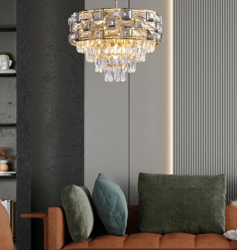 Lampadario cristallo oro opaco CARISMA 9xE14 Milagro