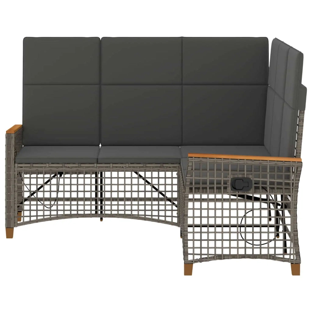 Set di Divani Recliner da Giardino Grigio e Grigio Scuro