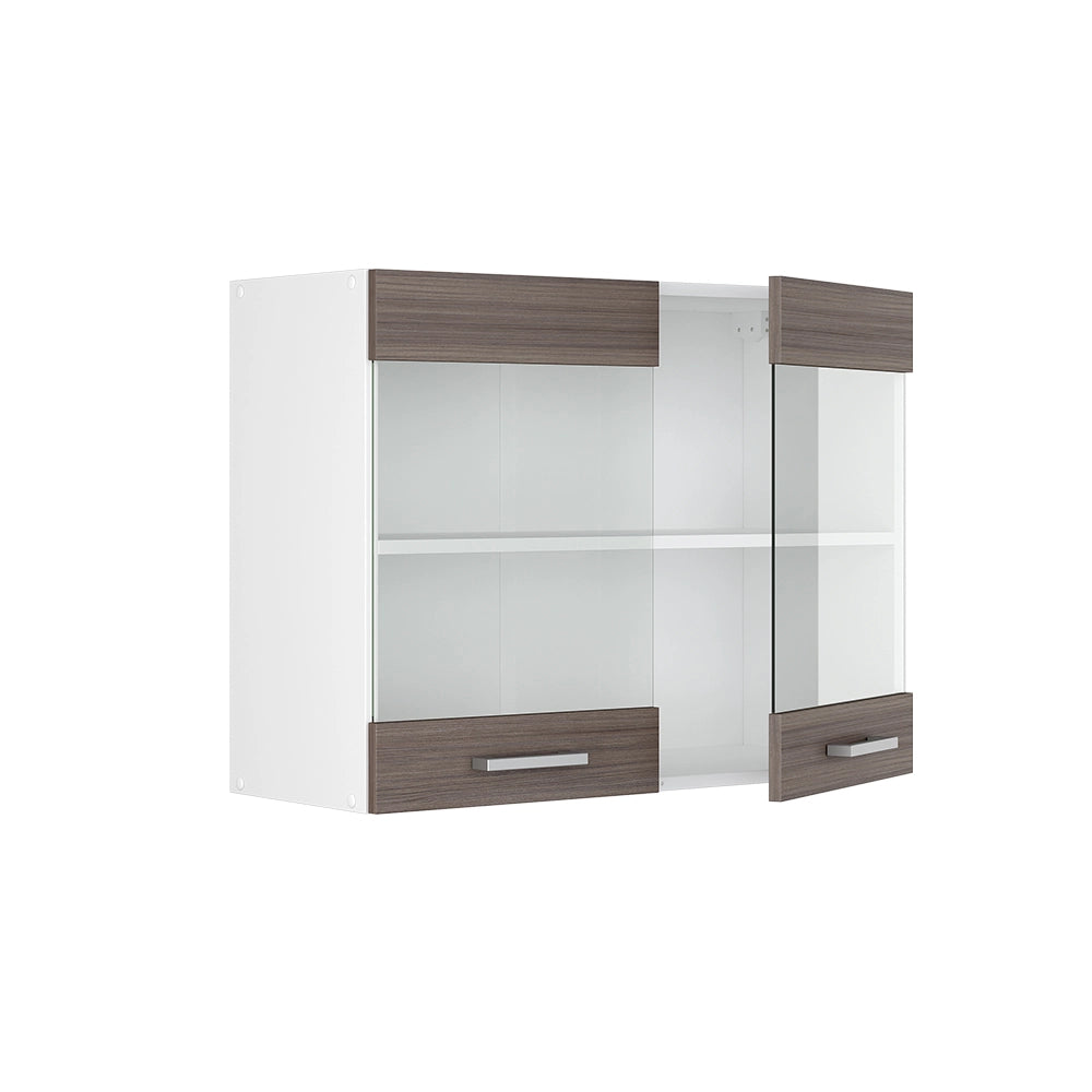 Vicco Mobile da cucina in vetro Grigio 80 cm