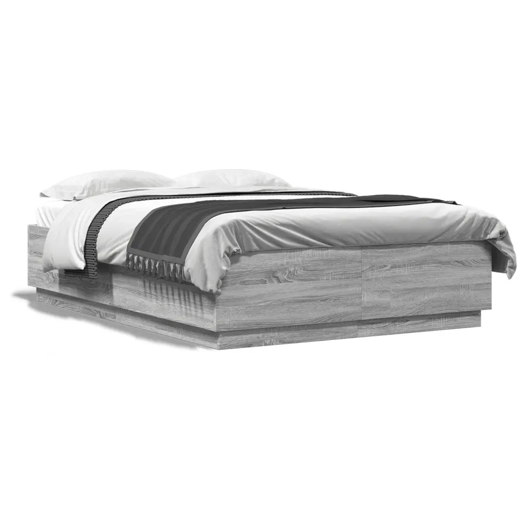 Giroletto-Struttura Letto Grigio Sonoma 160x200 cm in Legno Multistrato 767799