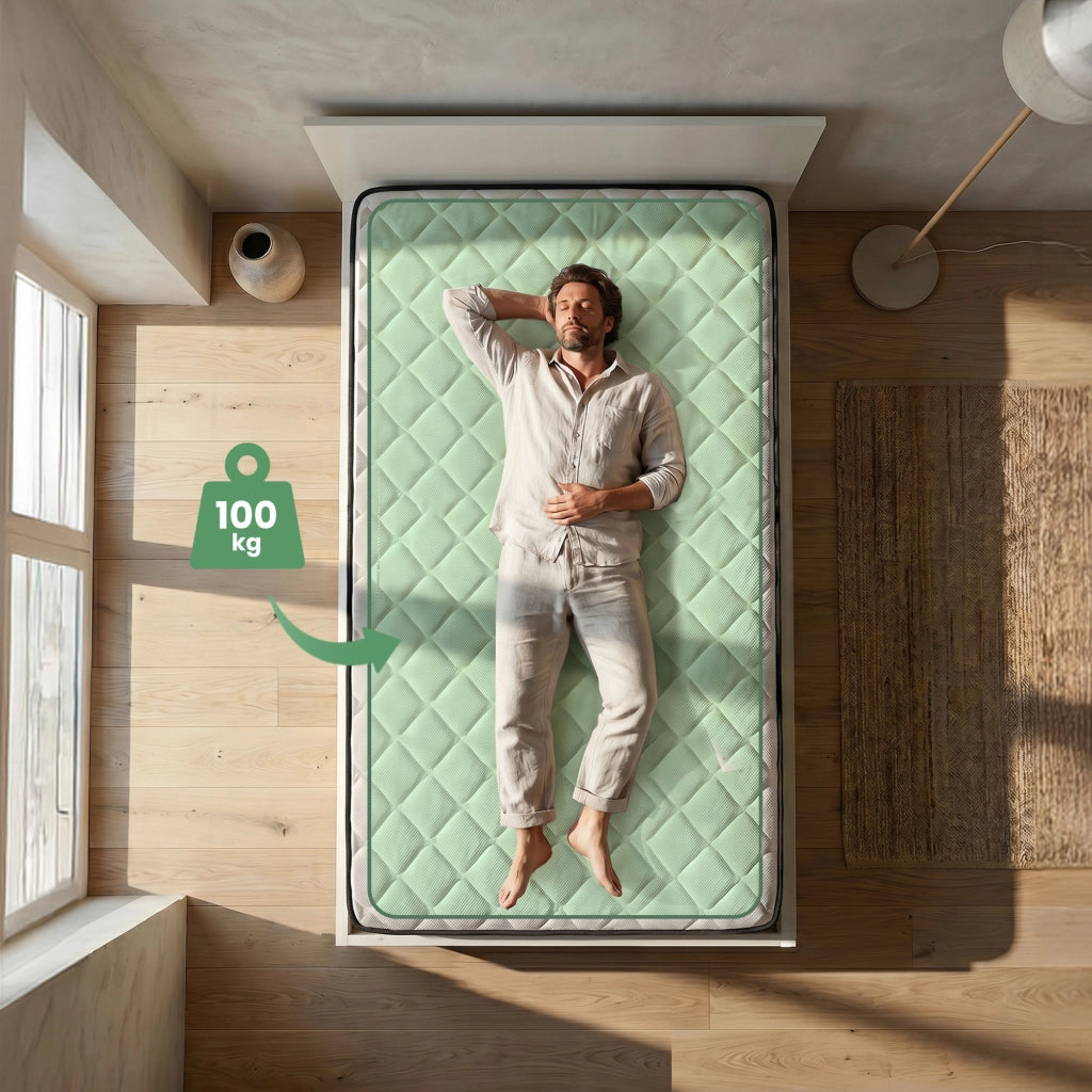 Letto con contenitore 120x200 cm rete sollevabile in metallo e materasso a molle Bianco