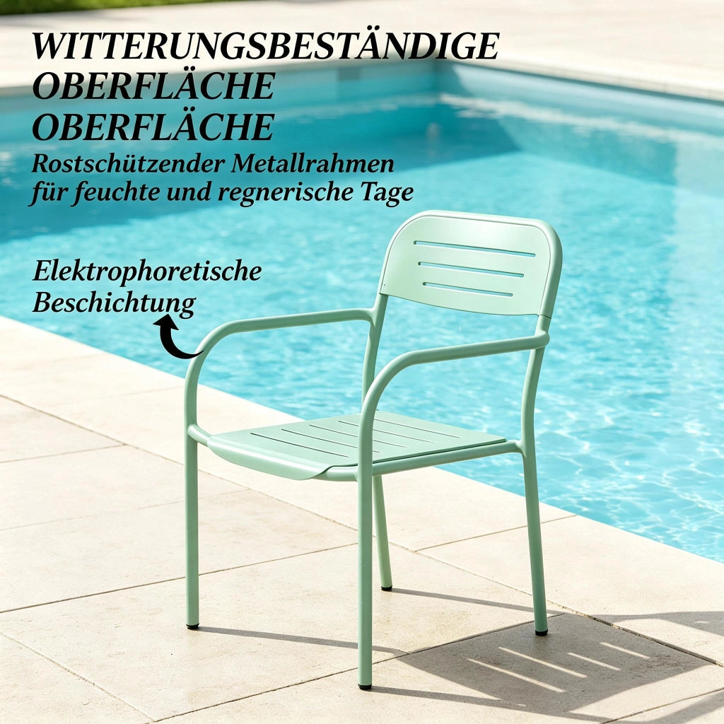 SEDIE DA GIARDINO Set 2 pezzi 56x58x78 cm Metallo Verde impilabili