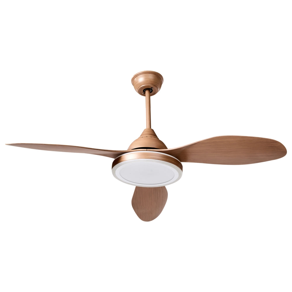 Ventilatore moderno da soffitto con 3 lame telecomando e illuminazione marrone soggiorno camera da letto