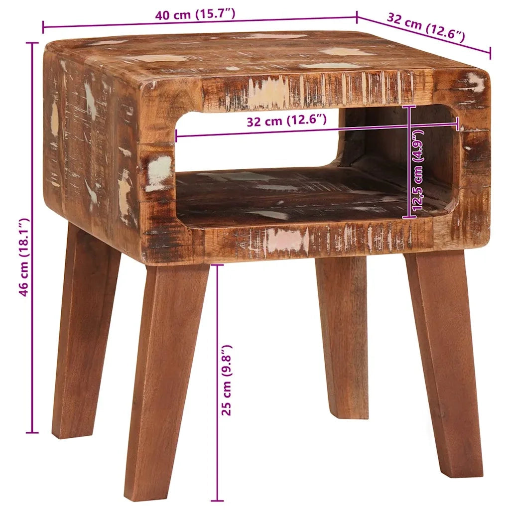 vidaXL Tavoli da Fine Multicolore legno massello di riciclo