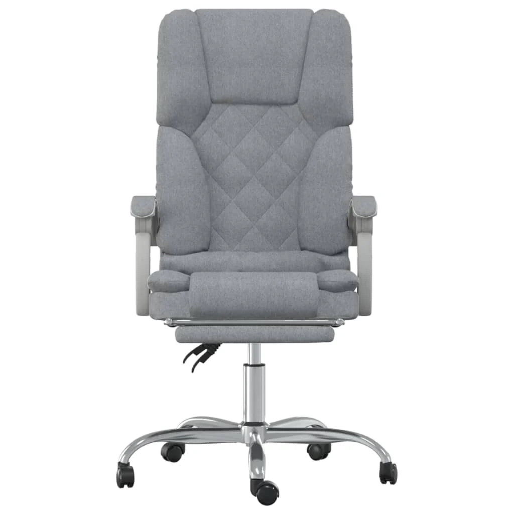 Poltrona massaggiante reclinabile per ufficio computer studio tessuto grigio chiaro 02_0025384