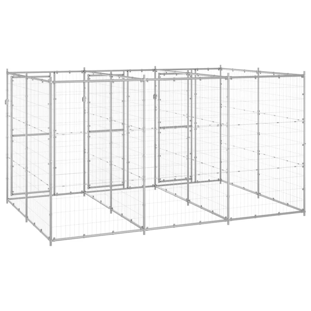 Recinto per animali da esterno per cani in acciaio zincato 7,26 m² 02_0000427