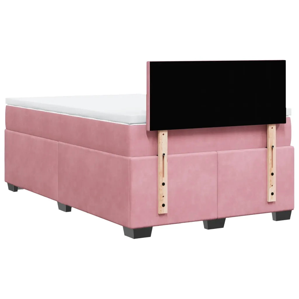 Giroletto a Molle con Materasso Rosa 120x190 cm in Velluto