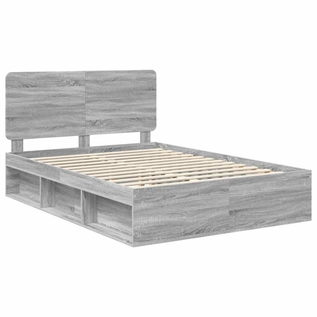 Struttura del letto Grigio Sonoma 140 x 190 cm Pino massello 3412493
