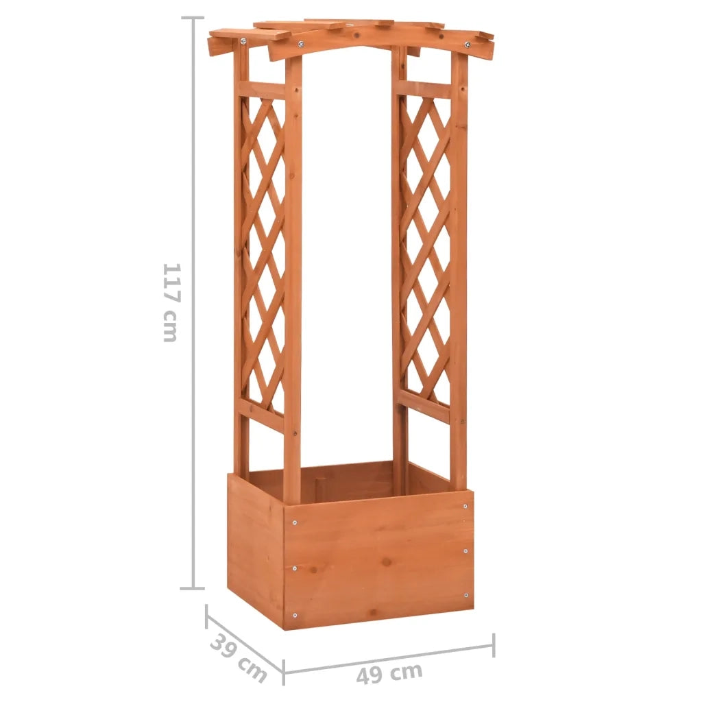 Fioriera | Cassetta per fiori | Vaso a Traliccio con Arco 49x39x117 cm in Legno di Abete