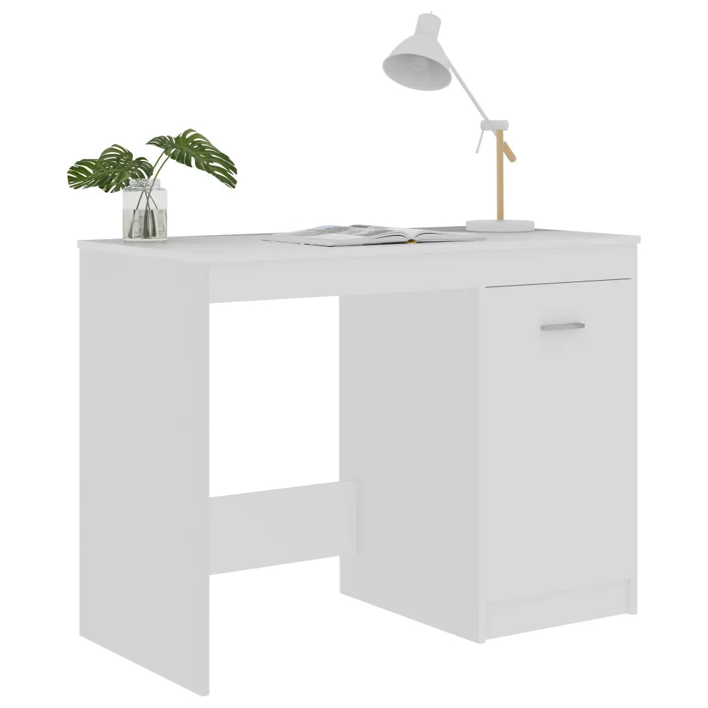 Scrivania | Tavolo da Ufficio Bianca 100x50x76 cm in Legno Multistrato