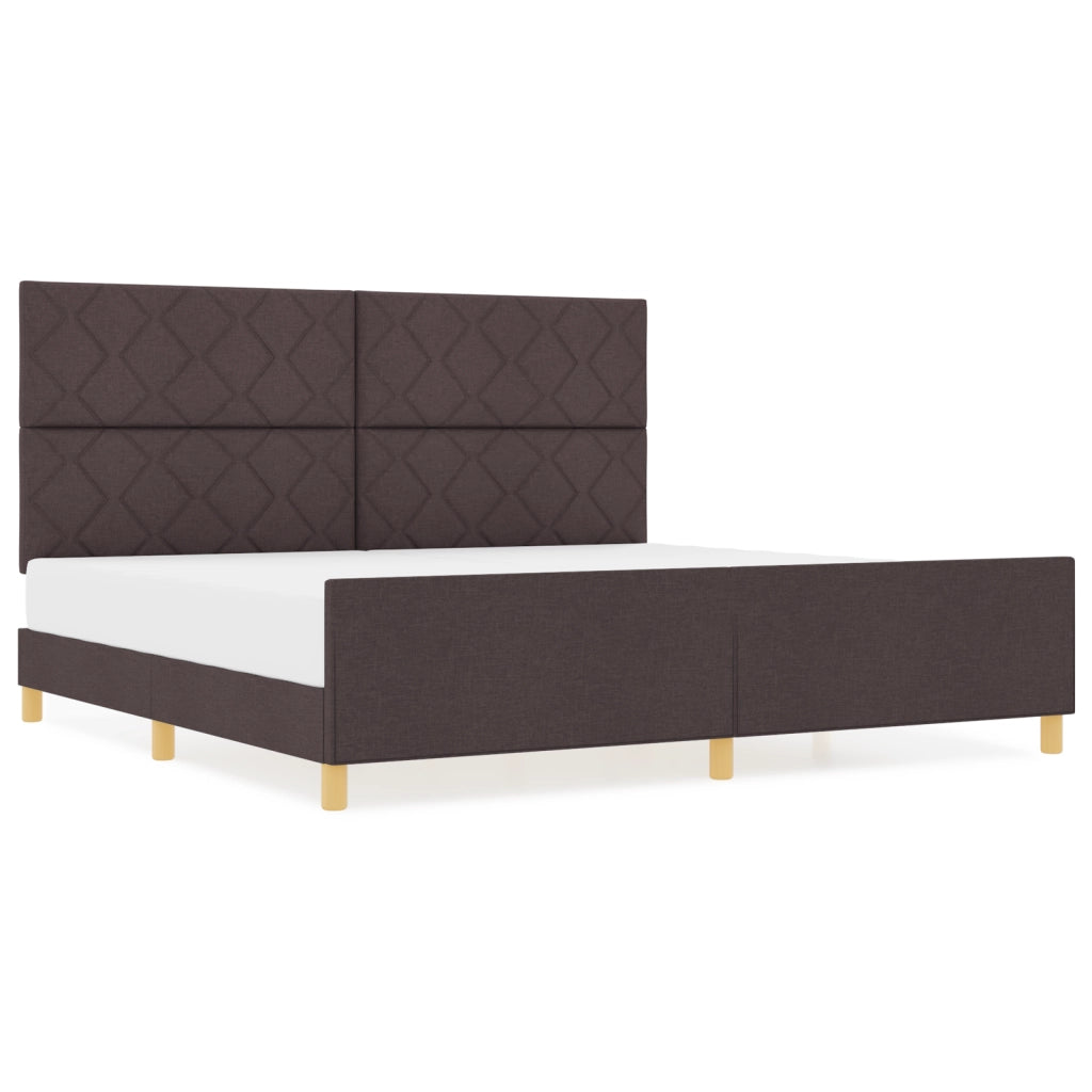 Rete letto  in marrone scuro, 200x200 cm, tessuto