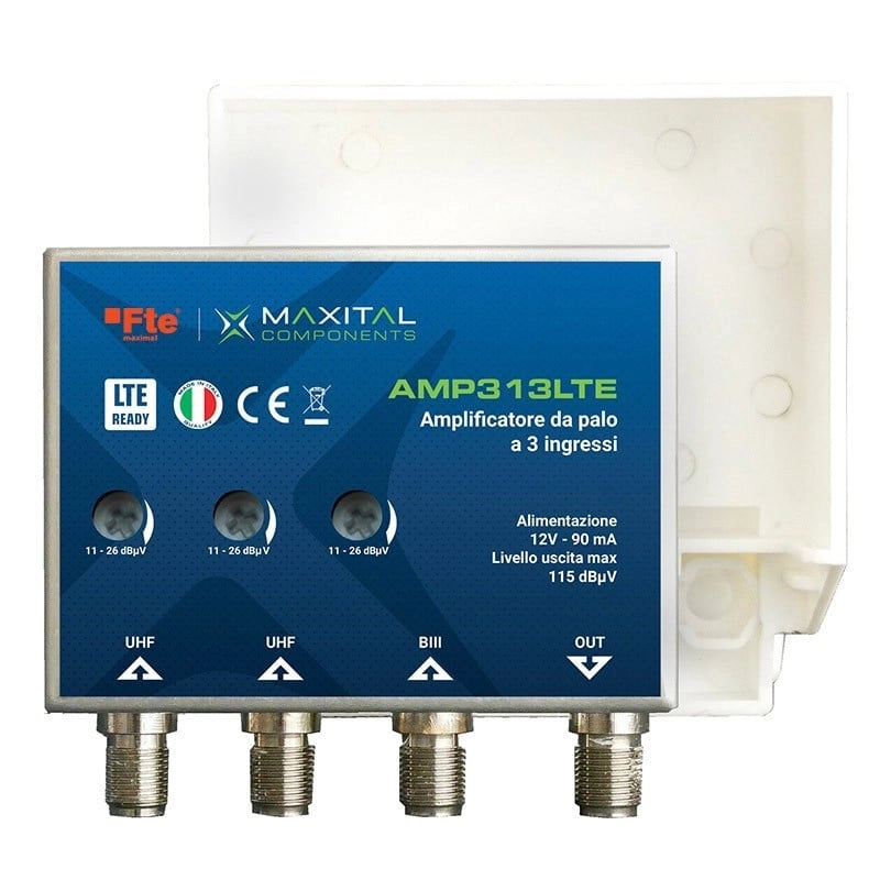 Amplificatore da palo FTE 3 Ingressi VHF/UHF/UHF