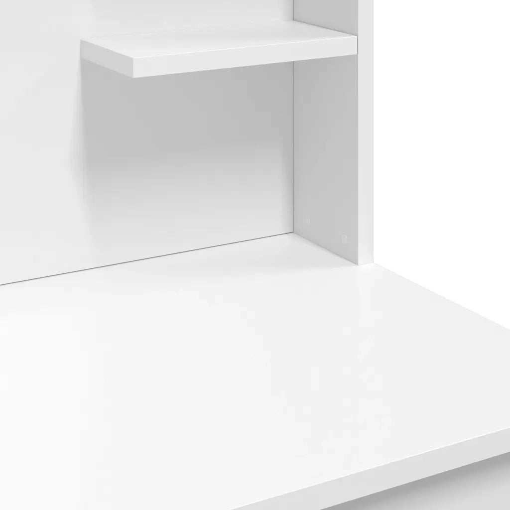 Toeletta | Tavolo da Trucco con Luci LED Bianco 96x40x142 cm