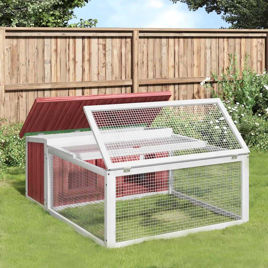 Conigliera Moka 117,5x97x47,5 cm in Legno Massello di Pino