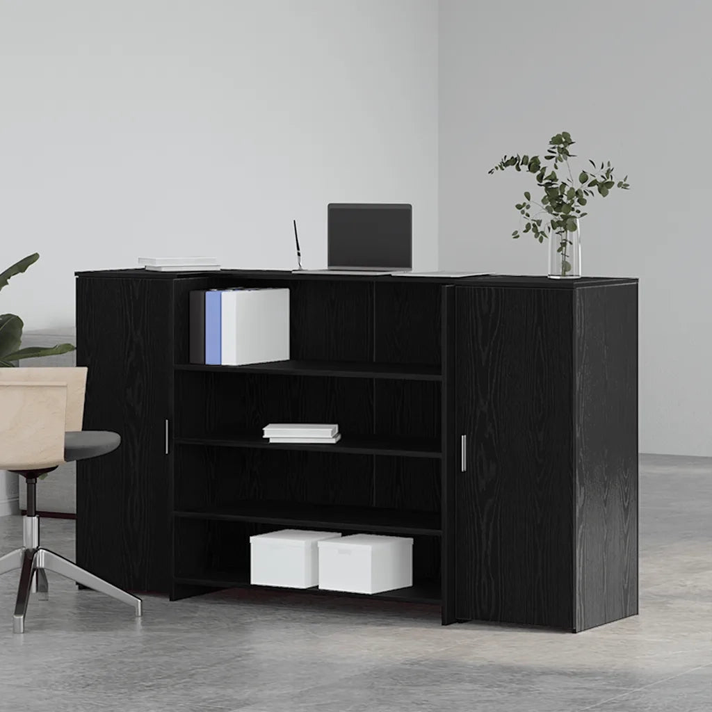 vidaXL Banco Reception Rovere Nero 180x50x103,5 cm Legno Multistrato