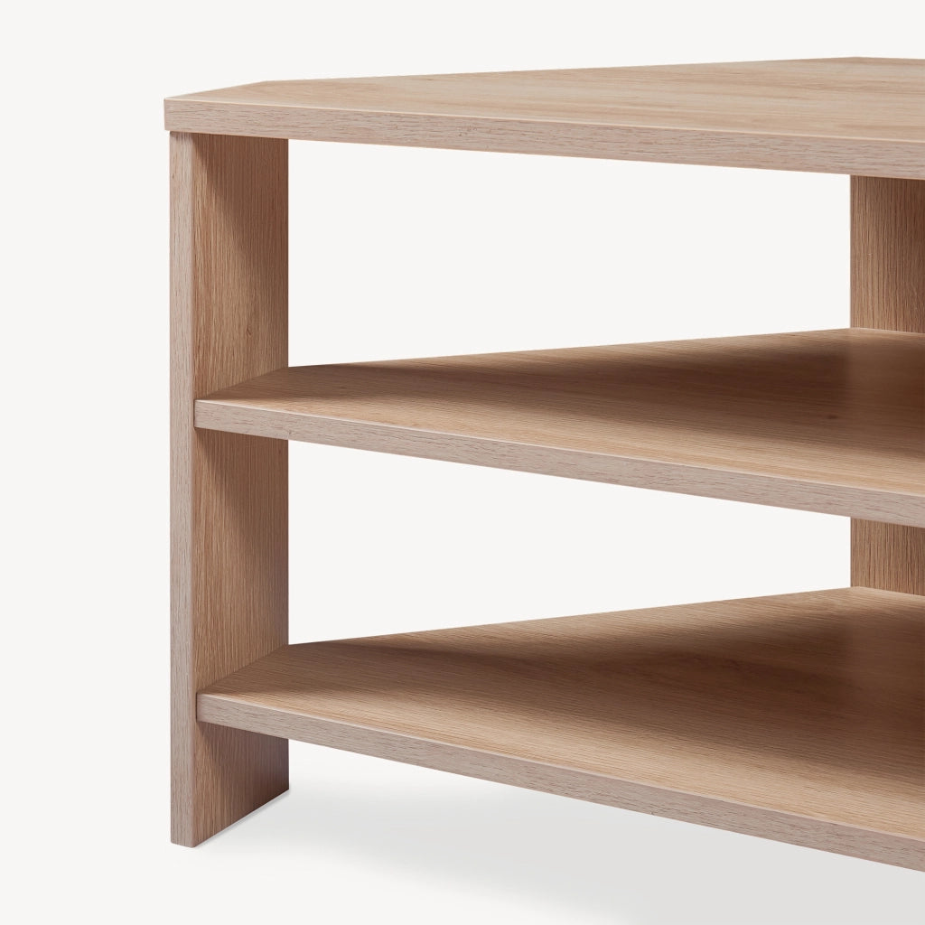 Mobile Porta TV Berg con 2 Ripiani Espositore Angolare 110 x 36 x 42 cm - Effetto Rovere [en.casa]