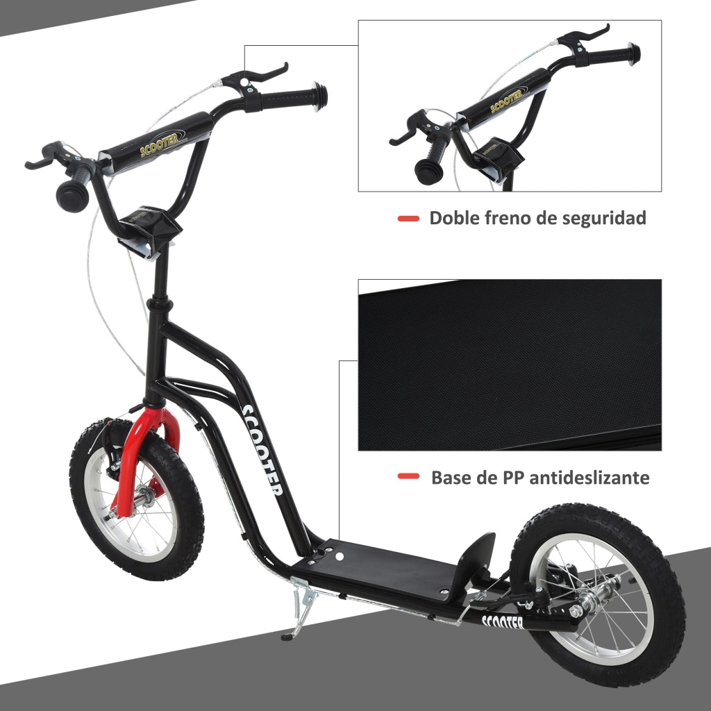 Patinete Bambini Regolabile ¨C Zephmum ¨C Nero Acciaio 120x58x75-80 cm