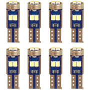 8 Pezzi Lampada Led T5 W3W Canbus 6 SMD 2016 12V 80lm 0.8W Luce Bianco per Cruscotti e Strumentazioni 17mm