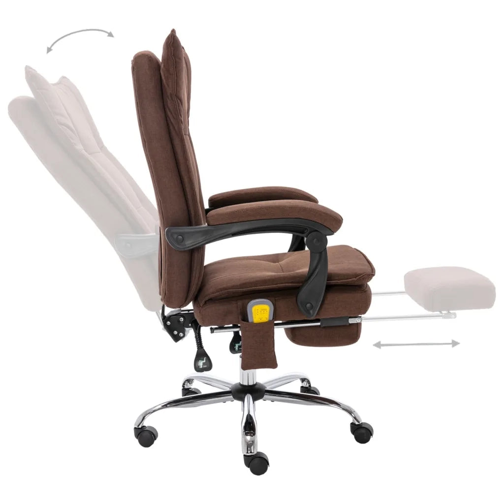 Sedia Massaggiante da Ufficio Marrone in Tessuto cod mxl 27646