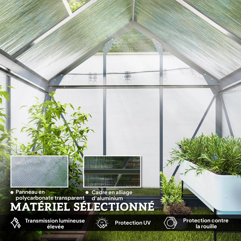 Serra da giardino in polycarbonate ¨C zephmum ¨C 190x132x201 cm grigio
