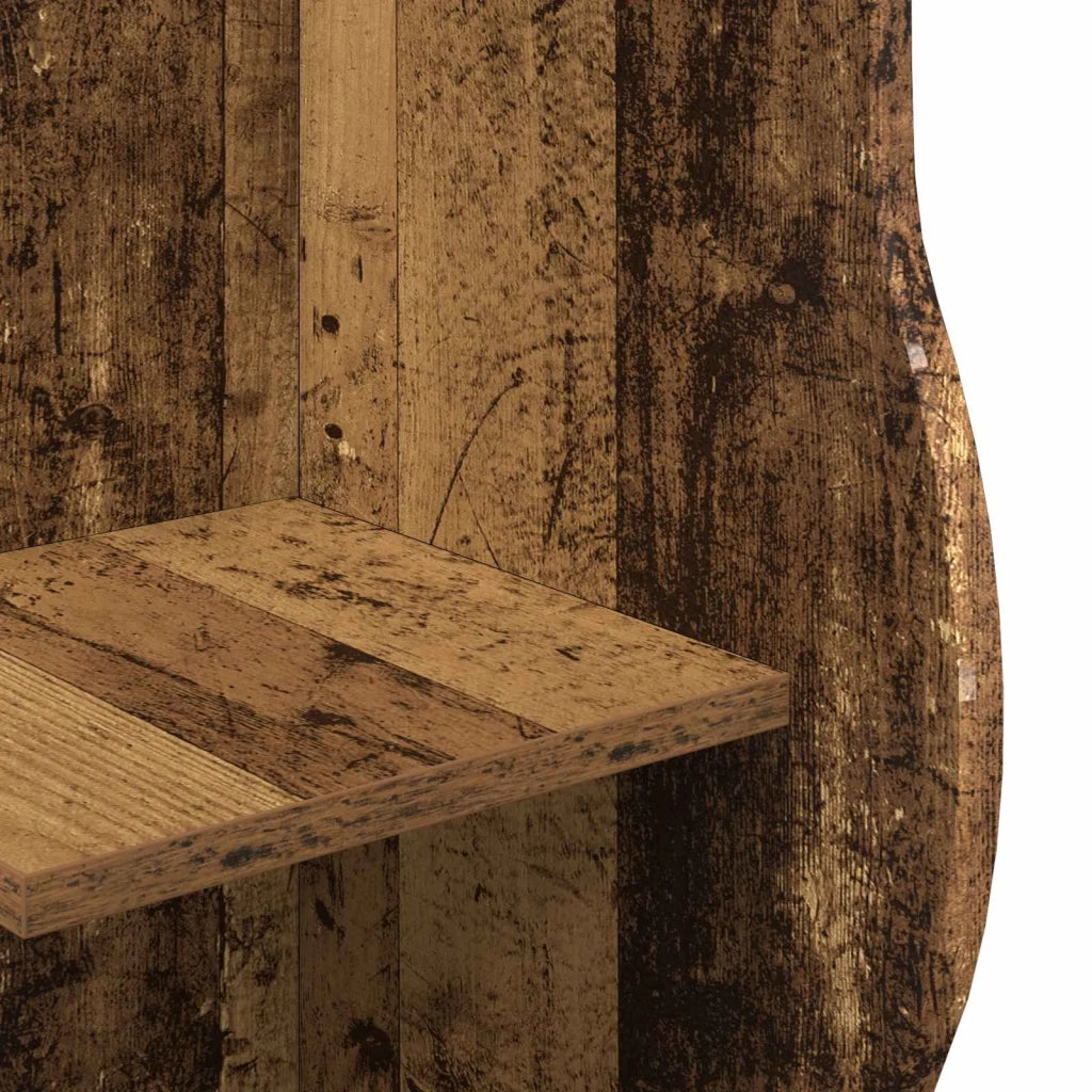 Mensola angolare con lo scaffale Legno antico 34 x 33 x 102 cm