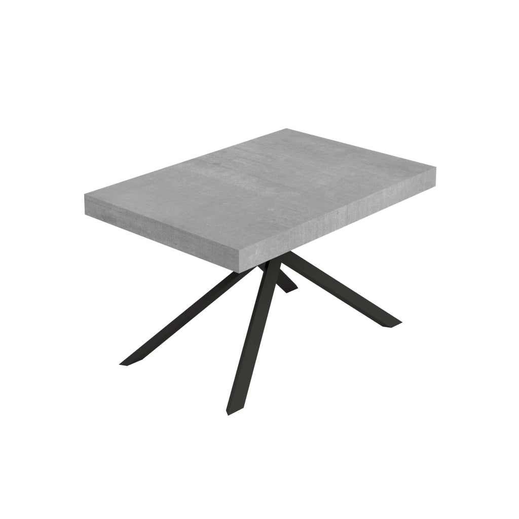 Tavolo allungabile 90x140/400 cm Niketis cemento gambe antracite