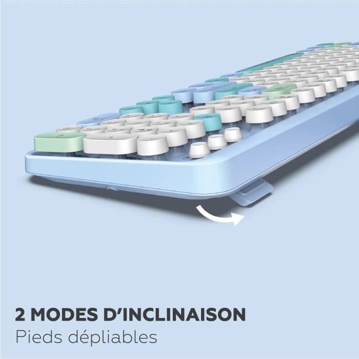 Combo tastiera + mouse wireless - MOBILITY LAB - Colore puro - Blu - Design ergonomico - Digitazione discreta