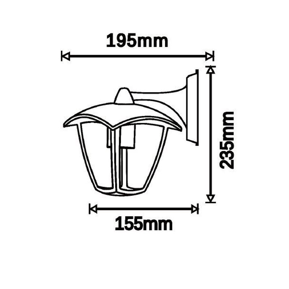 Trade Shop - Applique Lanterna Da Parete Per Giardino Facciate Lampada Da Muro E27 Ip44 819wb-b232 - Grigio Scuro