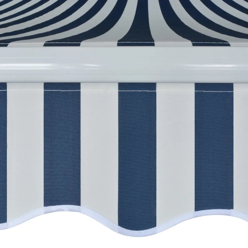 Tenda da Sole Manuale Pieghevole 500 cm Blu e Bianco 42154