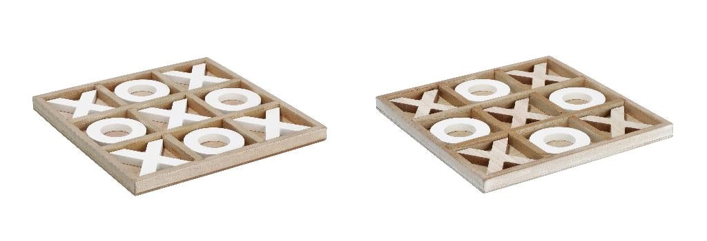 Decorazione Casa in Legno MDF Tris 24 x 24 cm 2 Colori