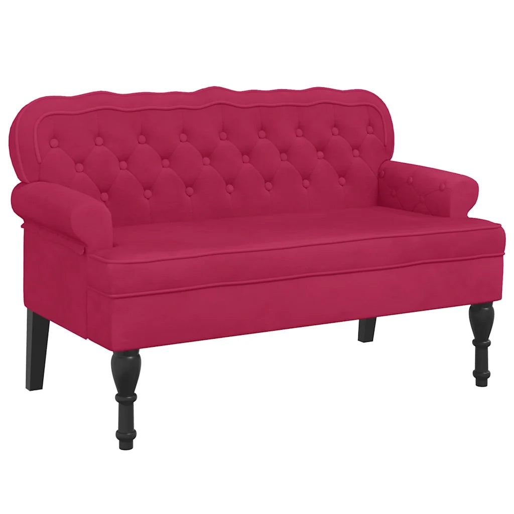 Panca con Schienale Rosso Vino 119,5x64,5x75 cm in Velluto CFW6389382