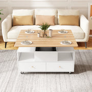 Tavolino da salotto regolabile in altezza - Zephmum- 100x50x47.5cm- 4 cassetti e tavoli idraulici