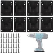 Supporto per attrezzi da parete - Porta batterie - Per attrezzi da foro - Nero - Supporto per attrezzi da lavoro - 8 pezzi - Batterie ricaricabili - Supporto per attrezzi da parete - Per magazzino di officina