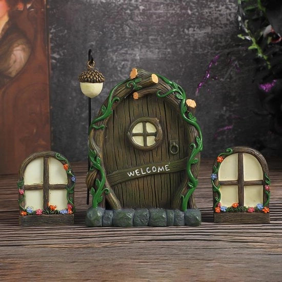 Decorazioni per giardino in miniatura - Decorazione per giardino - 4 pezzi - Resina luminosa