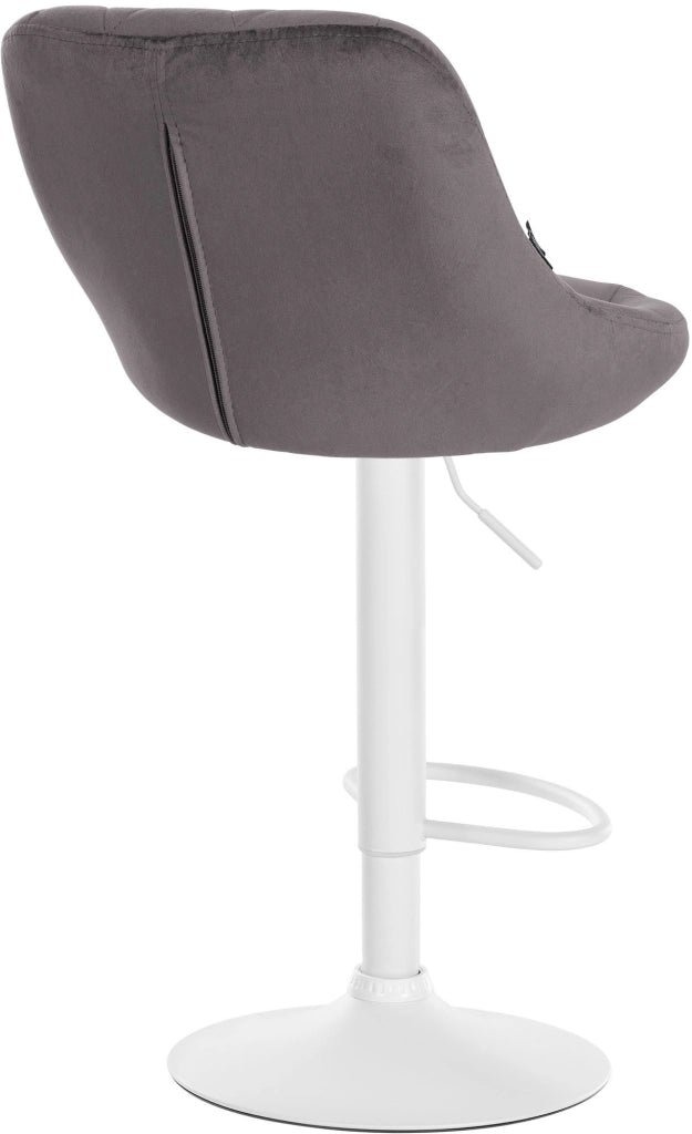 Sgabello da bar Lazio Velvet grigio,bianco
