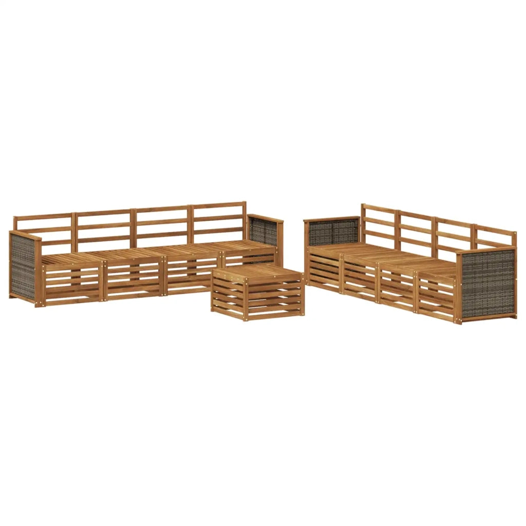Set di divani da esterno 9 pz Naturale 3384165