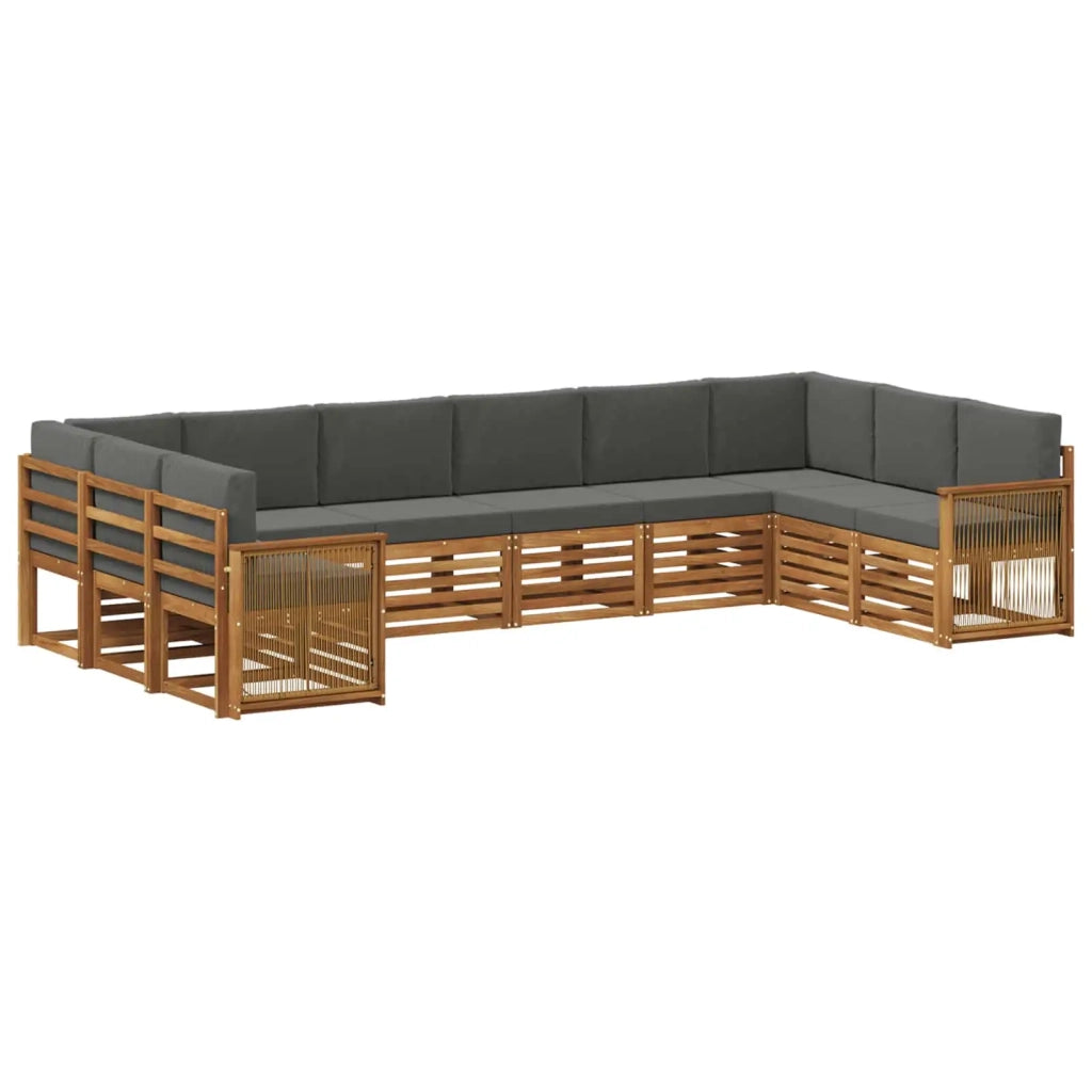 Set divano sezionale con cuscino 7 pcs Naturale e Antracite
