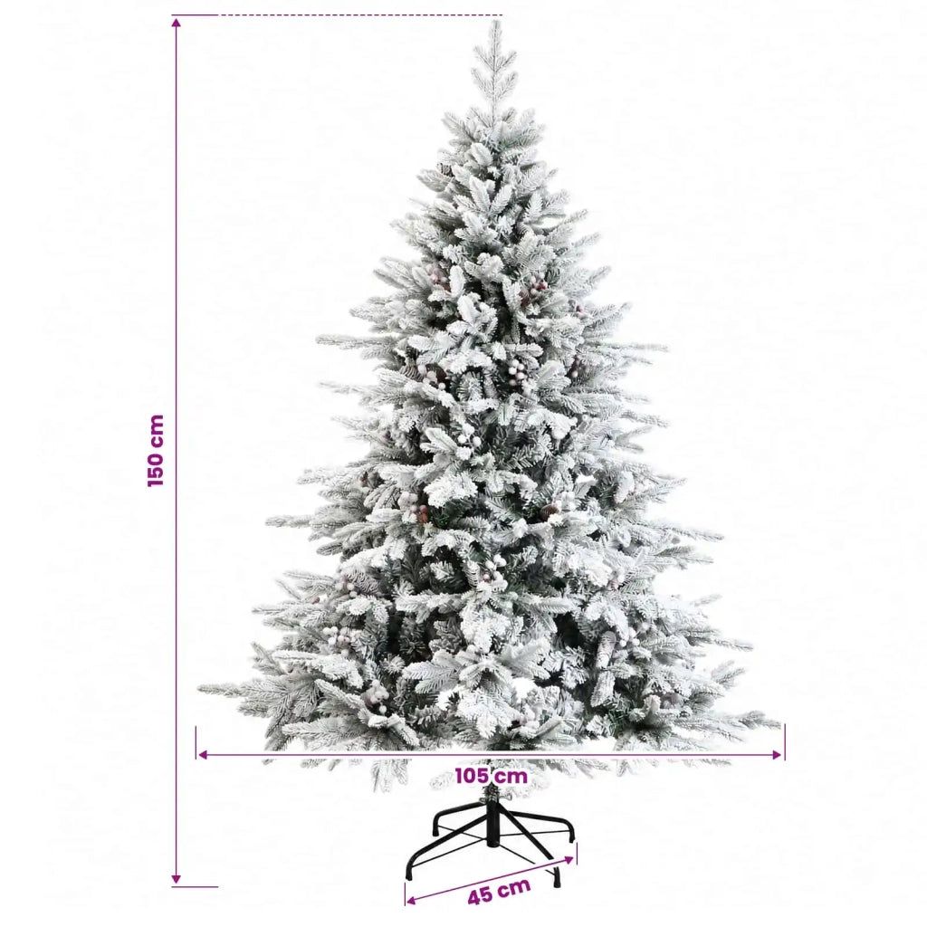 Albero di Natale Artificiale con Rami Pieghevoli 150 cm 150 LED 3465488