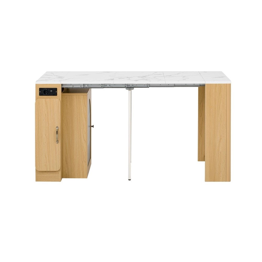 Tavolo da Pranzo Allungabile con Ruote e Piano Rimovibile ¨C MINIMAL ¨C Naturale