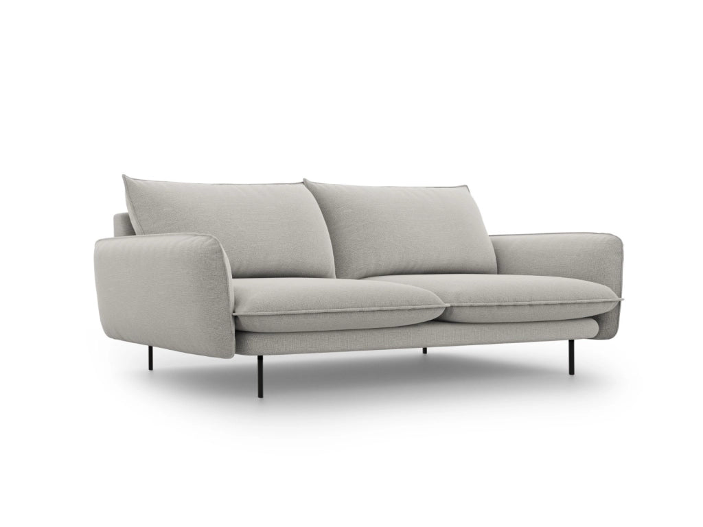Cosmopolitan Design - Divano "Vienna" 4 posti in tessuto strutturato grigio chiaro 
