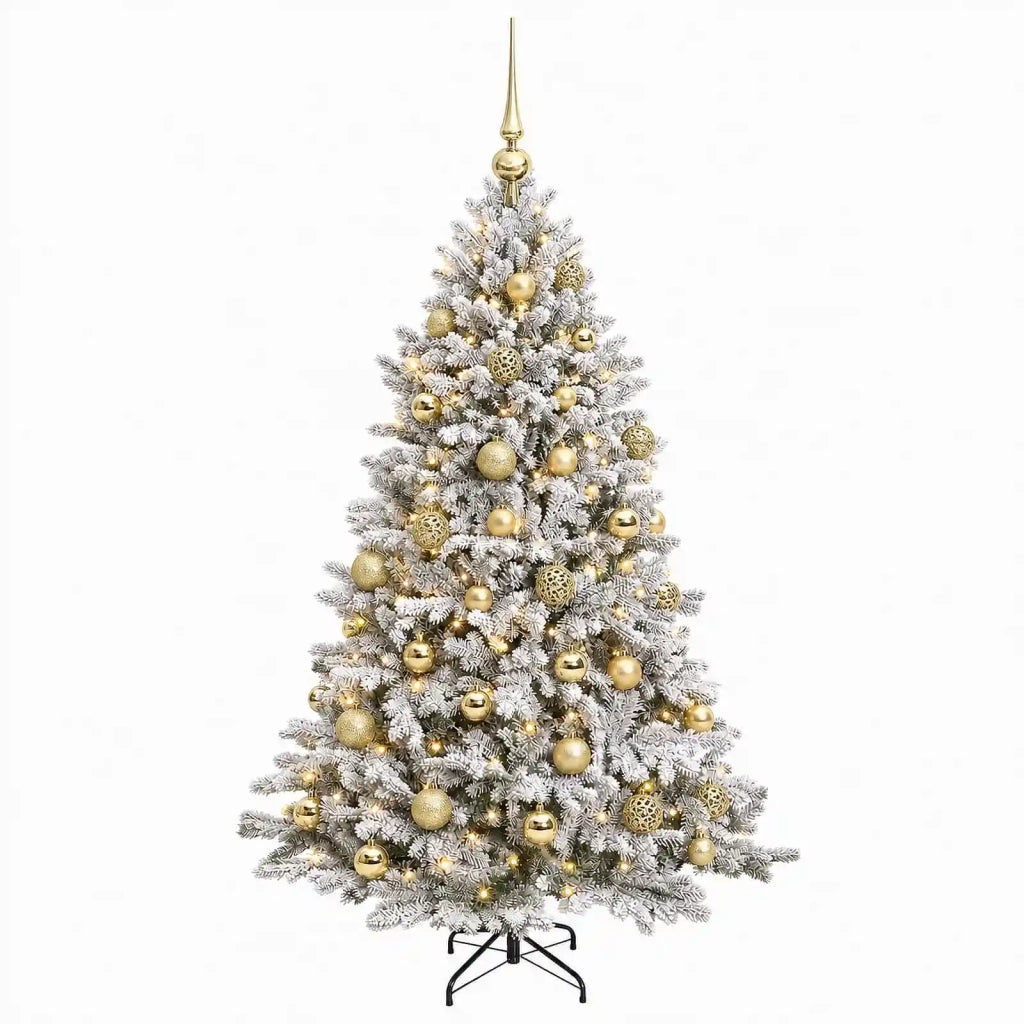 Albero di Natale artificiale con palline 150 cm 150 LED 3465684