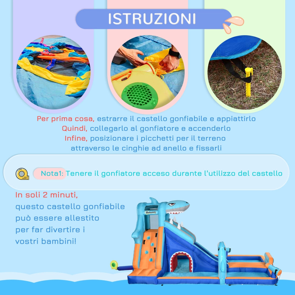 Castello Gonfiabile per Bambini con Scivolo e Piscina ¨C zephmum ¨C Verde