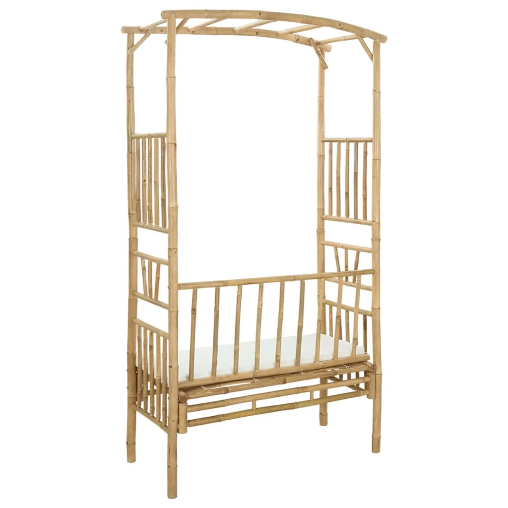 Arco da Giardino con Panchina Naturale 115 x 50 x 205 cm Bambù 42028057