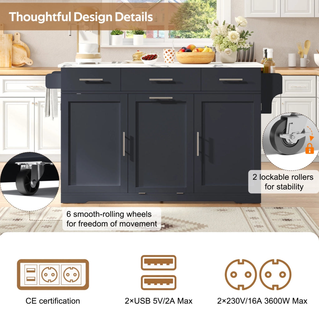 Isola cucina mobile con piano ribaltabile 136x50(75)x92 cm; grigio in MDF