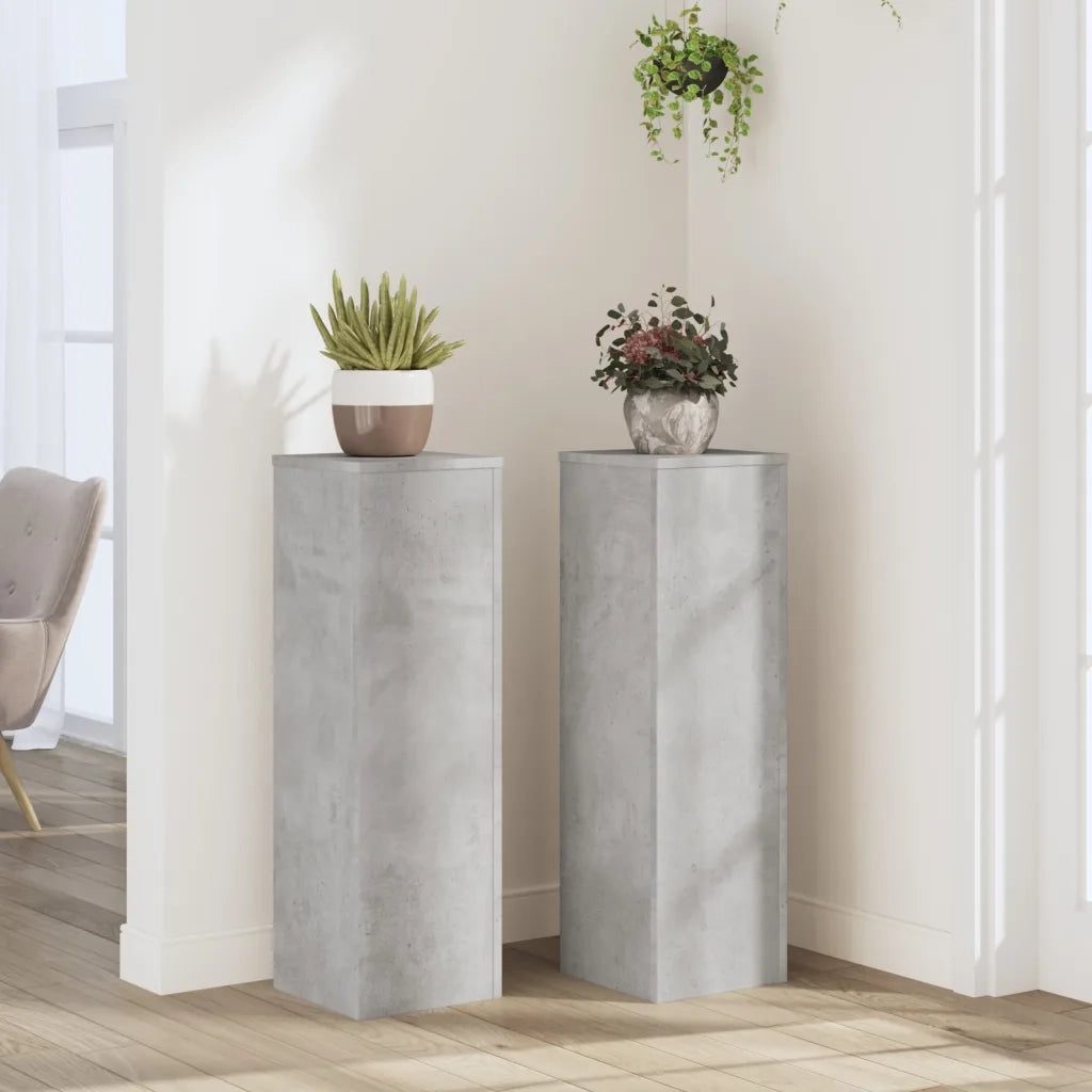 Supporti per piante | Sostegno per piante 2 pz Grigio 25x25x80 cm Legno Multistrato