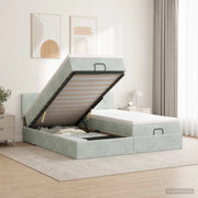 Letto ottomano con materasso 2 pz Grigio Chiaro Velluto 3456756
