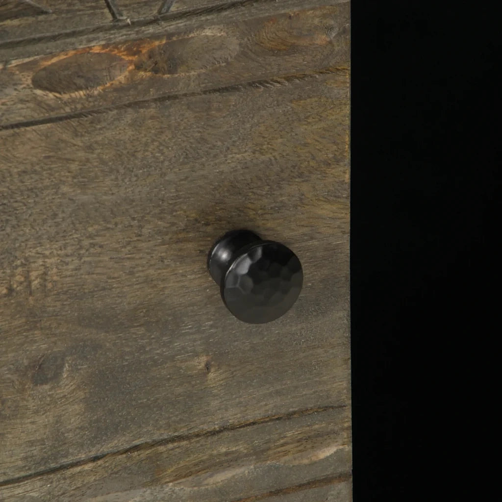 Tavolino Grigio Chiaro 100x54x40cm in Legno Massello di Mango