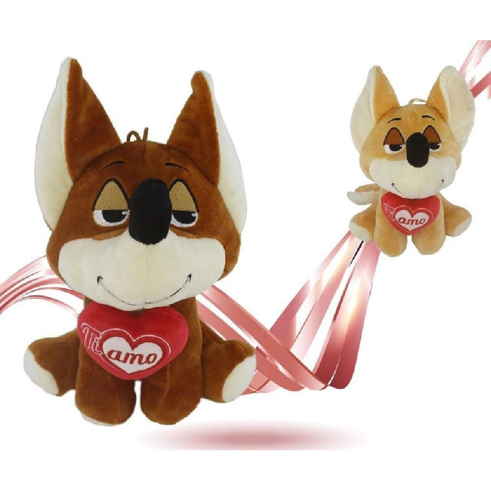 Trade Shop - Volpe Peluche 22 Cm Con Cuore Ti Amo Idea Regalo San Valentino Col. Ass. 92447 -