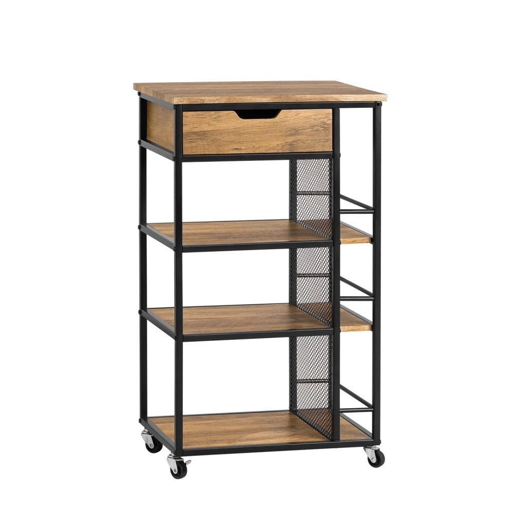Carrello da portata con 6 ripiani e 1 cassetto Carrello laterale Carrellino da cucina con ruote FKW99-N