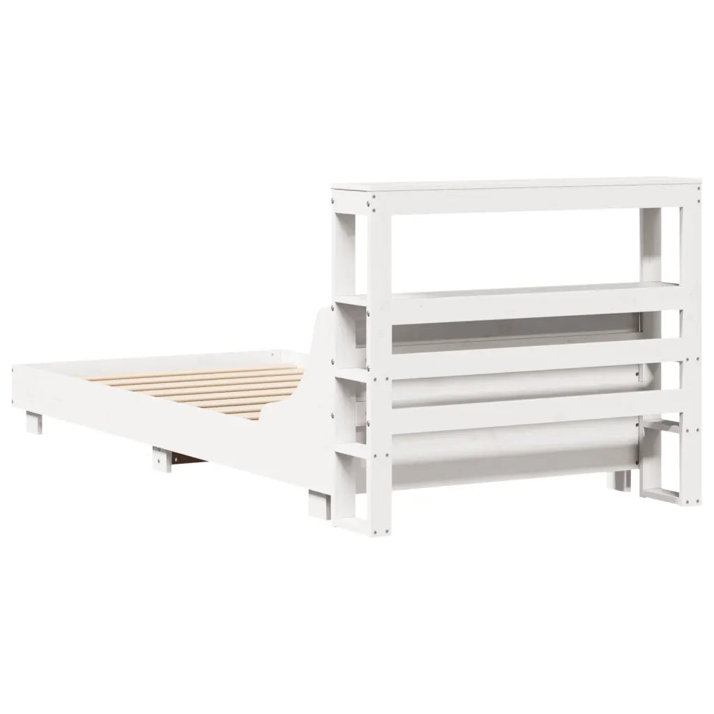 vidaXL Letto senza Materasso Bianco 75x190 in Legno Massello di Pino